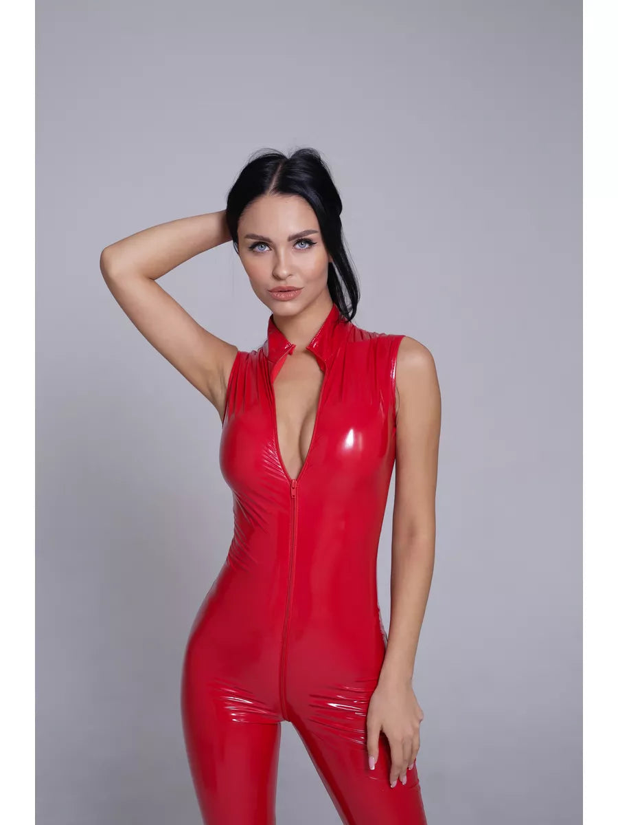 Rita's Body z lakierowanej skóry bez rękawów